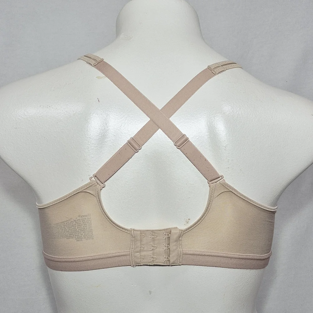 LARGE Hanes HCX3 HBG7 G507 X-Temp Foam Wireless Wire Free Sports Bra‎ Beige